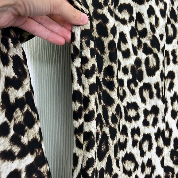 Rag & Bone - Leopard Brown & Creme Print 100% Silk 3/4 Sleeve Lined Dress SZ 4 - Picture 14 of 15
